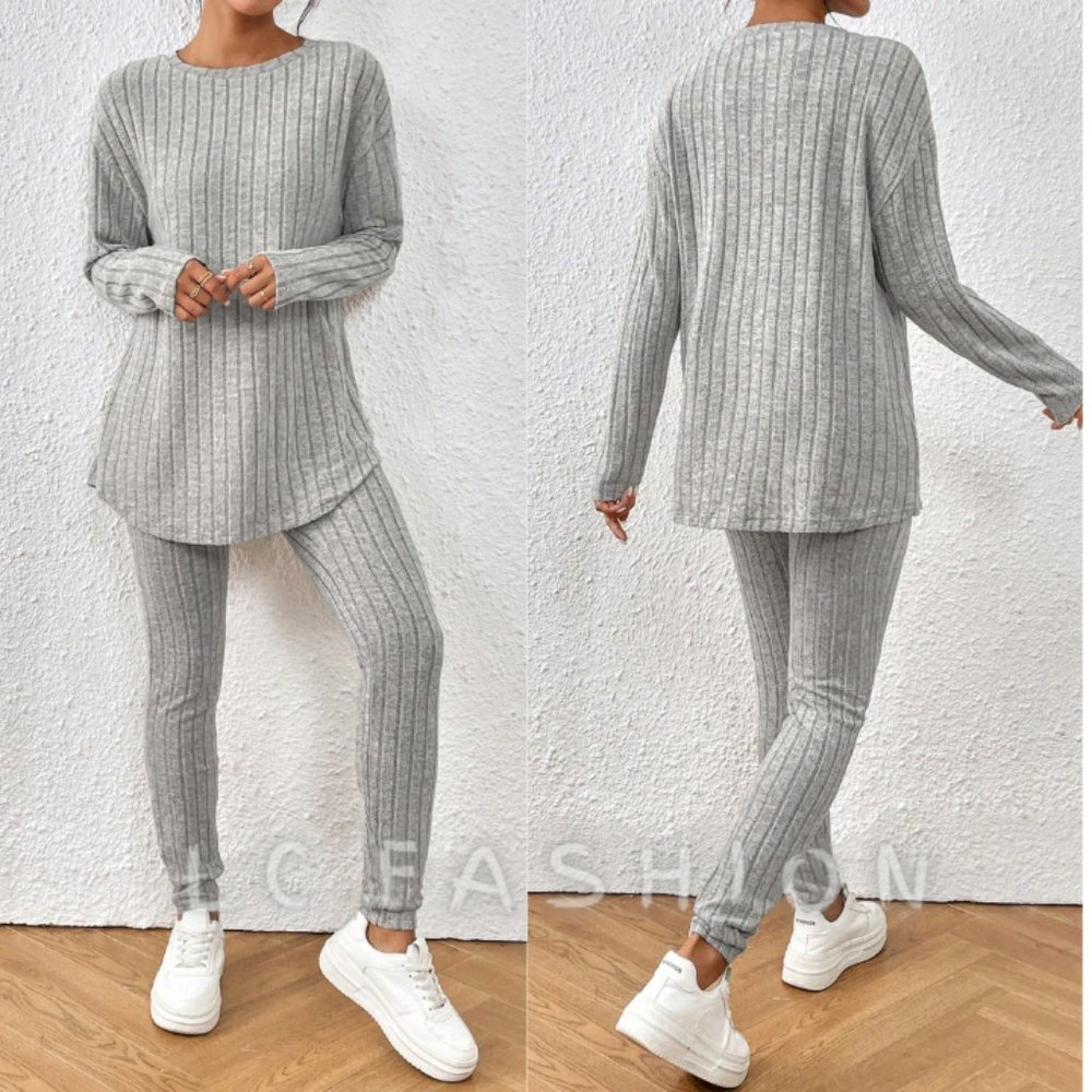 Lounge Set, Knit Tee & Leggings, Women's Comfy Sport Casual Set, lounge Wear